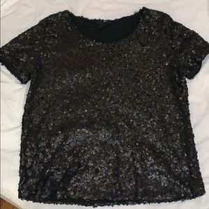 Black sequins top